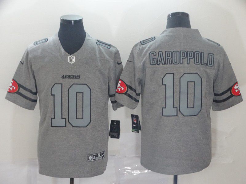 Men San Francisco 49ers #10 Garoppolo Grey Retro Nike NFL Jerseys
